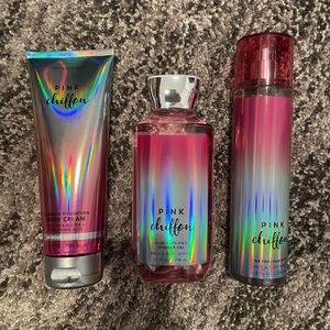 Bath and Body Works Pink Chiffon Spray, Lotion, and Shower Gel
